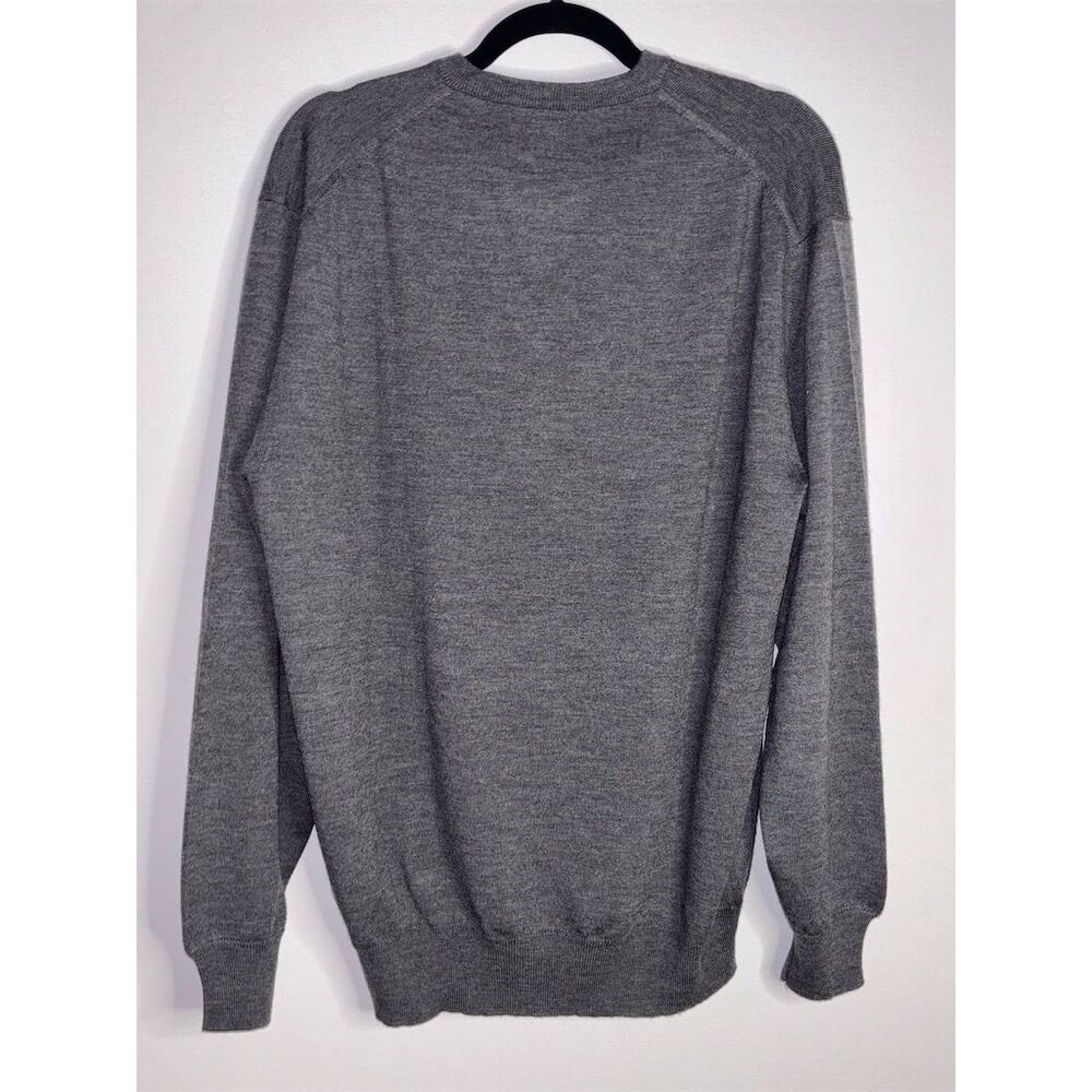 Giorgio Lino Gray Merino Wool V-Neck Pullover Sweater Long Sleeve - Picture 2 of 3